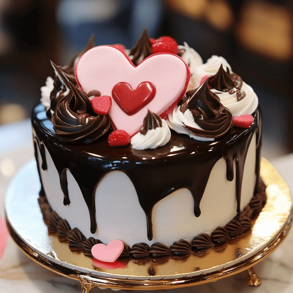 Freshly baked heart-shaped cake cooling on a wire rack