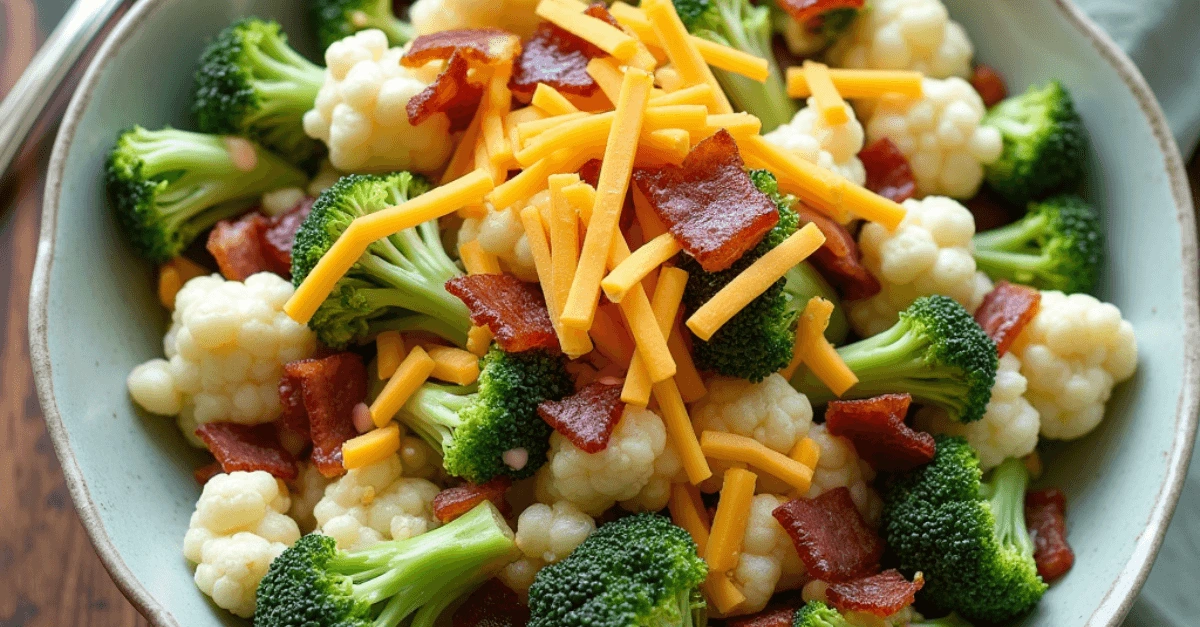 broccoli cauliflower bacon salad