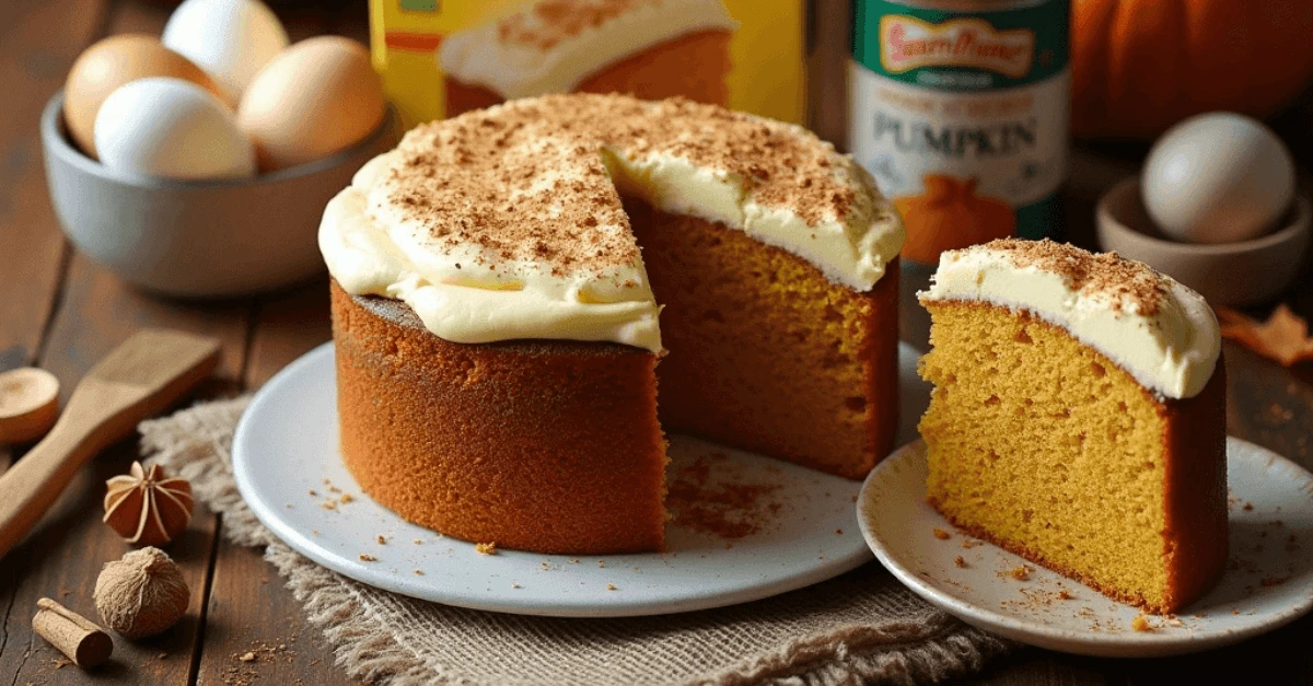 pumpkin cake with yellow cake mix