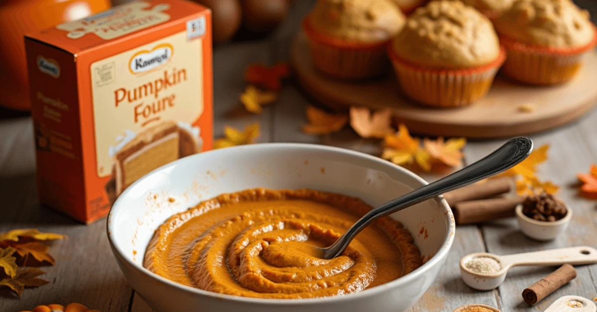 pumpkin puree and cake mix