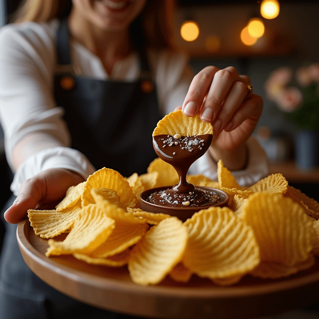 chocolate dipped potato chips